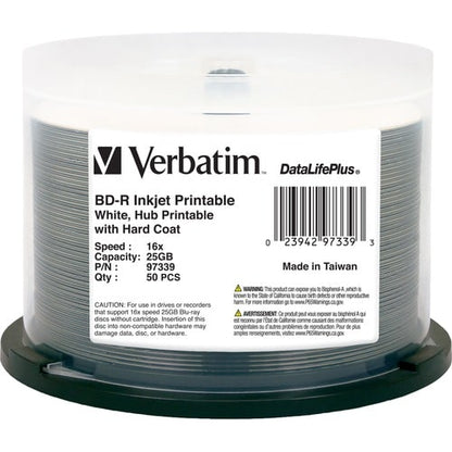 Verbatim BD-R 25 Go 6X DataLifePlus Blanc Jet d'encre Imprimable, H