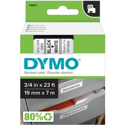 DY D1 TAPE 0.75X23  19MMX7M BLK/WHT