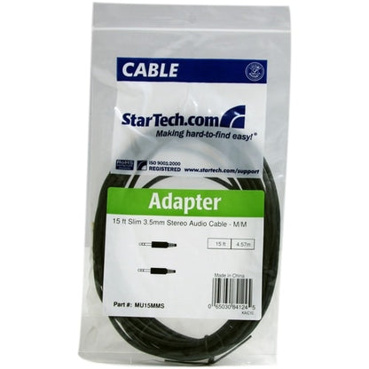 StarTech.com 15 ft Slim 3.5mm Stereo Audio Cable