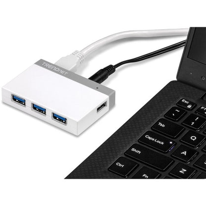 TRENDnet 4-Port USB 3.0 Compact Mini Hub with Built in USB 3.0 Cable,