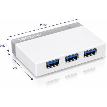TRENDnet 4-Port USB 3.0 Compact Mini Hub with Built in USB 3.0 Cable,