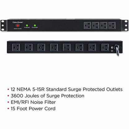Parasurtenseur CyberPower CyberPower Rackbar RM 1U RKBS15S4F8R 15 A