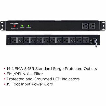 Parasurtenseur CyberPower pour rack 1U RKBS15S2F12R 15 A