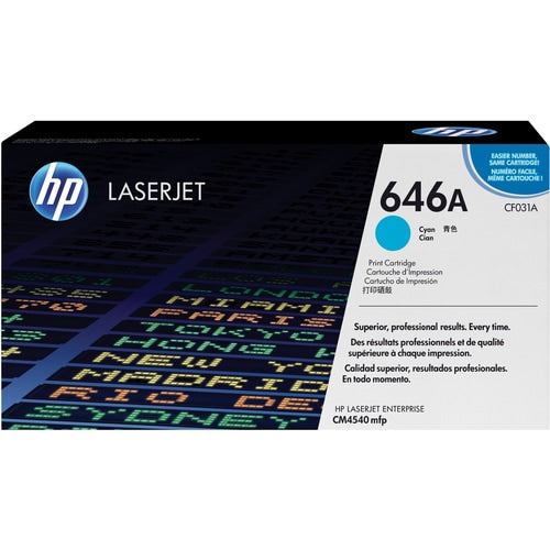 Cartouche de toner laser HP 646A d'origine - Cyan - 1/paquet - 1