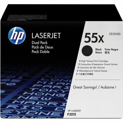 Lot de 2 cartouches de toner noir 55X pour imprimante laser Jet d'encre P3015