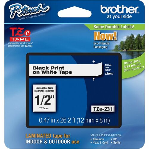 12MM 8M BLACK ON WHITE TAPE .FOR P-TOUCH