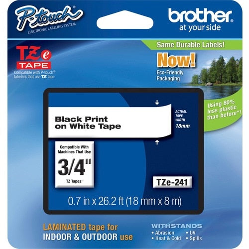 18MM BLACK ON WHITE TAPE FOR .P-TOUCH