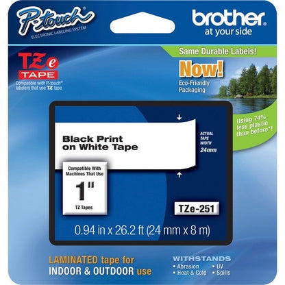24MM BLACK ON WHITE TAPE FOR .P-TOUCH