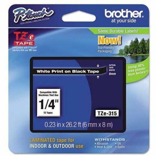 6MM WHITE ON BLACK TAPE FOR MULTI 25 P-TOUCH