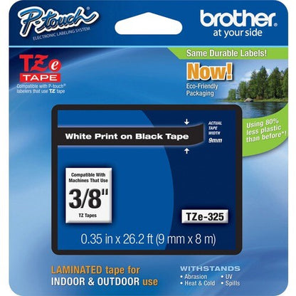 9MM WHITE ON BLACK TAPE FOR .P-TOUCH
