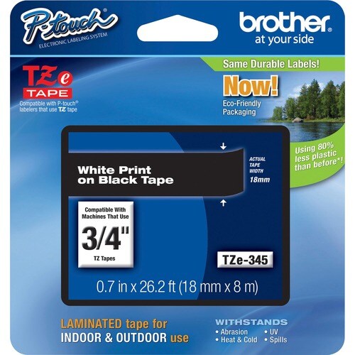 18MM WHITE ON BLACK TAPE FOR .P-TOUCH