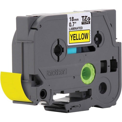 RUBAN ADHÉSIF NOIR SUR JAUNE 18 MM POUR .P-TOUCH