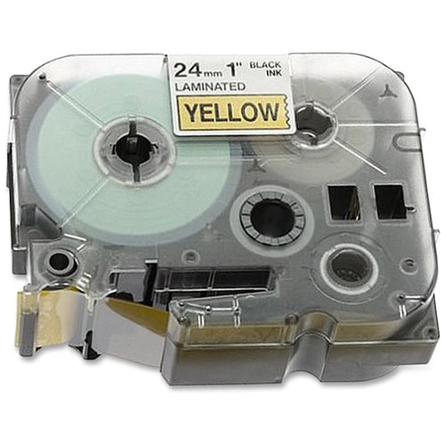 RUBAN ADHÉSIF NOIR SUR JAUNE 24 MM POUR .P-TOUCH