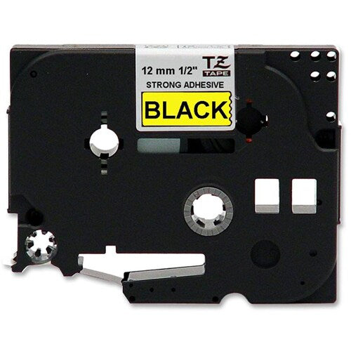 TZES631 12MM NOIR SUR JAUNE MULTI-LAMINÉ ADHÉSIF FORT