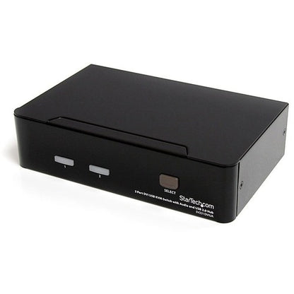 CONMUTADOR KVM USB DVI DE 2 PUERTOS CON AUDIO DE ALTA VELOCIDAD USB 2.0 HUB