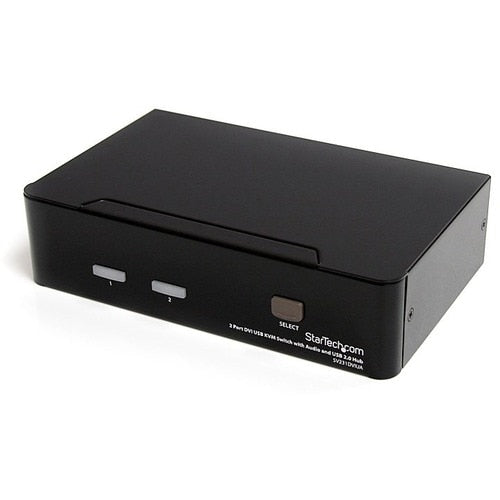 CONMUTADOR KVM USB DVI DE 2 PUERTOS CON AUDIO DE ALTA VELOCIDAD USB 2.0 HUB
