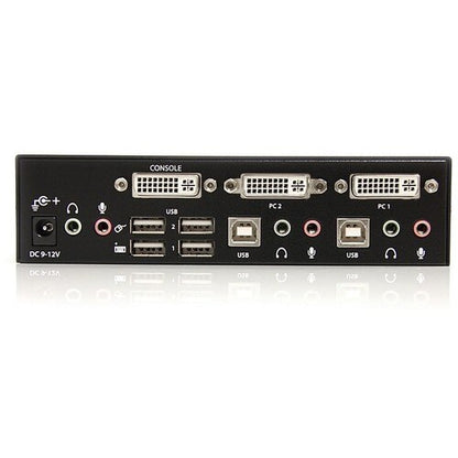 CONMUTADOR KVM USB DVI DE 2 PUERTOS CON AUDIO DE ALTA VELOCIDAD USB 2.0 HUB