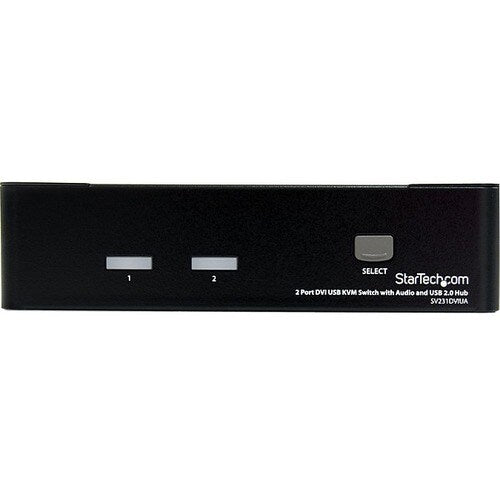 CONMUTADOR KVM USB DVI DE 2 PUERTOS CON AUDIO DE ALTA VELOCIDAD USB 2.0 HUB