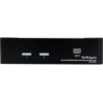 CONMUTADOR KVM USB DVI DE 2 PUERTOS CON AUDIO DE ALTA VELOCIDAD USB 2.0 HUB