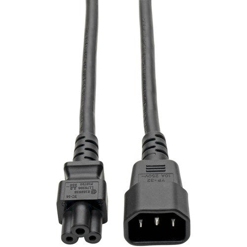 Câble adaptateur d'alimentation pour ordinateur portable Tripp Lite 6 pouces C14 vers C5 2,5 A 18 AWG 6 pouces