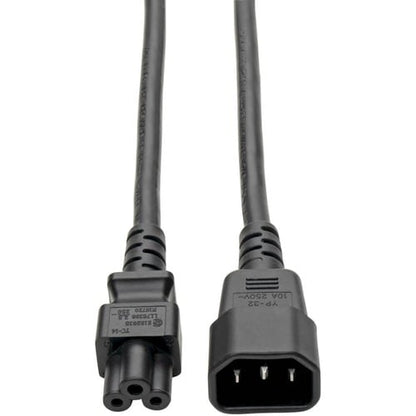 Câble adaptateur d'alimentation pour ordinateur portable Tripp Lite 1,8 m C14 vers C5 2,5 A 18 AWG 6 pi