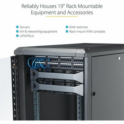 StarTech.com 4-Post 25U Server Rack Cabinet, 19" Data Rack Cabinet for