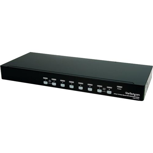 Conmutador KVM DVI USB de 8 puertos para montaje en rack 1U