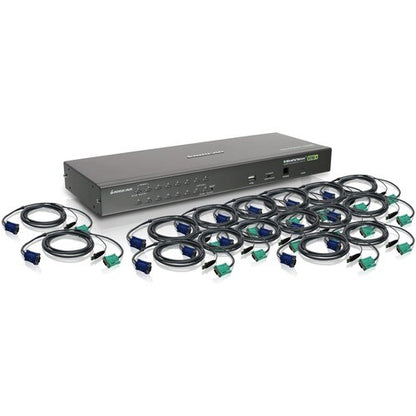 CONMUTADOR KVM OSD USB DE 16 PUERTOS CON CABLE USB DE 16 PULGADAS