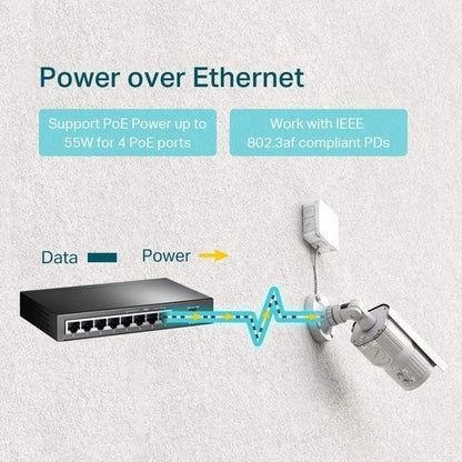 TL-SF1008P 8 PORTS 10/100 AVEC COMMUTATEUR POE 4 PORTS RJ45