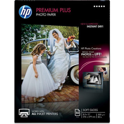 50-SHEET 8.5X11 SOFT GLOSS PREM PLUS PHOTO PAPER FOR INKJET PRNT