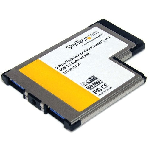 StarTech.com ExpressCard 2 ports USB 3.0 SuperSpeed ​​à montage encastré 54 mm