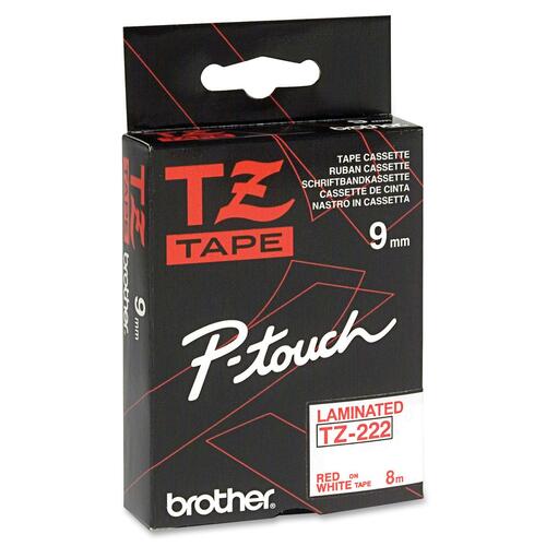 9 MM ROUGE SUR BLANC LAMINÉ MULTI 25 RUBANS