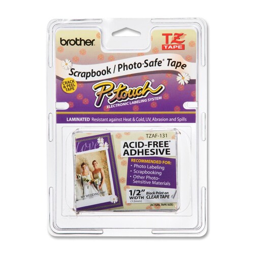 ACID FREE TAPES - BLK ON . CLEAR 12MM