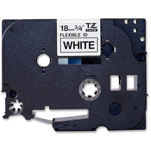 18MM BLACK ON WHITE FLEXIBLE ID MULTI 6 TAPE 8M