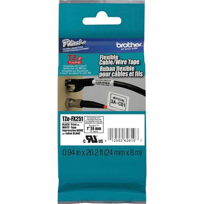 Rubans d'identification flexibles laminés multi-usages 624 mm noir sur blanc