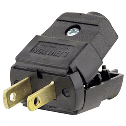 Leviton 15Amp, 125 Volt Plug, Straight Blade, Polarized, Non-Grounding, Black (101-EP)