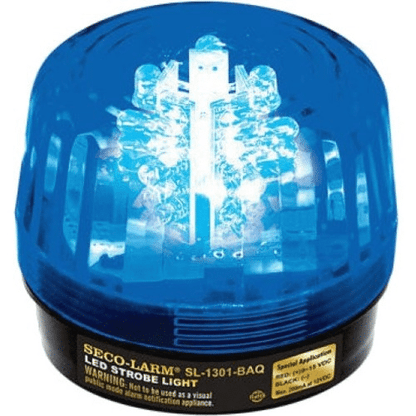 Lampe stroboscopique LED Seco-Larm à vitesse et motif réglables, bleue (SL-1301-BAQ-B)