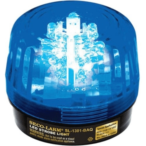 Lampe stroboscopique LED Seco-Larm à vitesse et motif réglables, bleue (SL-1301-BAQ-B)