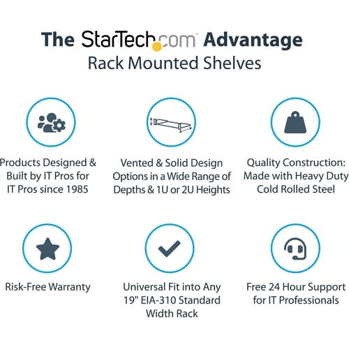 Étagère pour rack de serveur 1U StarTech.com - Étagère fixe en porte-à-faux de 17,8 cm de profondeur