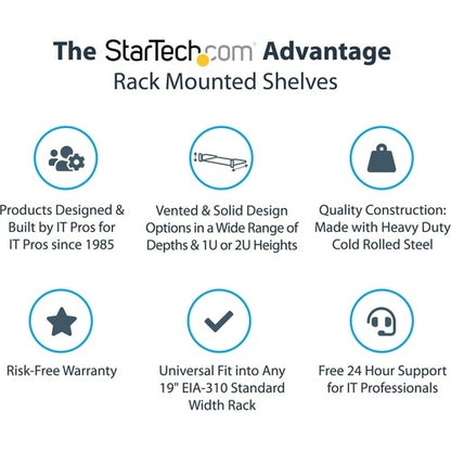 Étagère pour rack de serveur 1U StarTech.com - Étagère fixe en porte-à-faux de 17,8 cm de profondeur