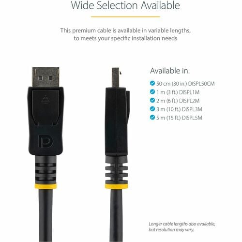 Câble DisplayPort 1.2 StarTech.com de 2 m (6 pi), câble DisplayPort 4K x 2K UHD certifié VESA,