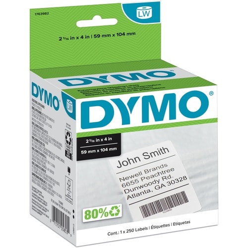 Étiquettes d'expédition permanentes Dymo Poly - 58,74 mm (2 5/16 po) de large