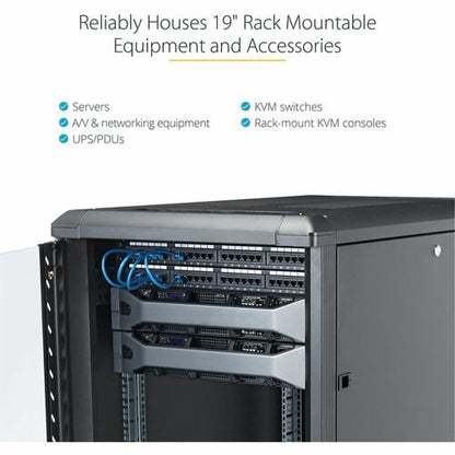 StarTech.com 4-Post 12U Server Rack Cabinet, 19" Data Rack Cabinet for