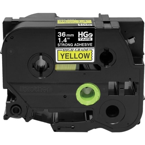 Ruban adhésif extra-fort noir sur jaune Brother HGES6615PK - 1 2/5 po