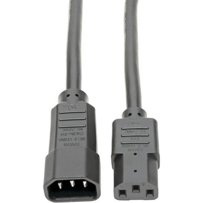 Tripp Lite 1ft Power Cord Extension Cable C14 to C13 Heavy Duty 15A 14
