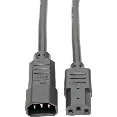 Tripp Lite 1ft Power Cord Extension Cable C14 to C13 Heavy Duty 15A 14