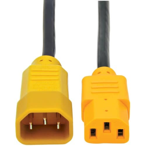 Tripp Lite 4ft Computer Power Cord Extension Cable C14 to C13 Yellow 1