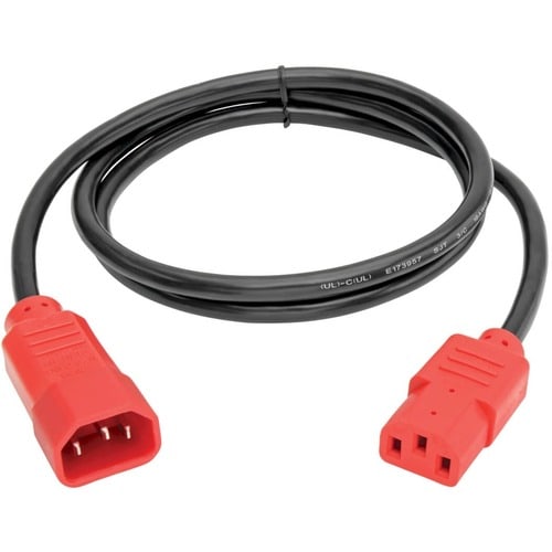 Tripp Lite 4ft Computer Power Cord Extension Cable C14 to C13 Red 10A