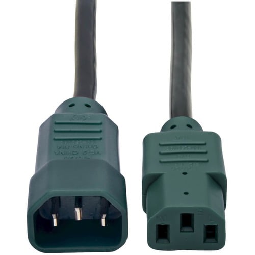 Câble d'extension d'alimentation pour ordinateur Tripp Lite 4 pieds C14 vers C13 Vert 10
