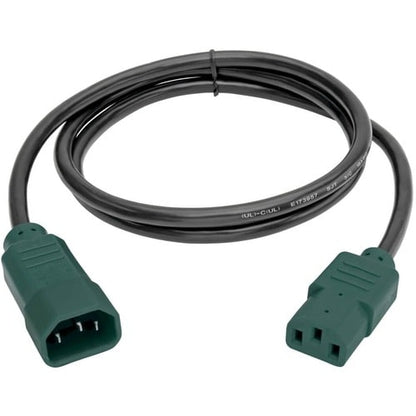 Câble d'extension d'alimentation pour ordinateur Tripp Lite 4 pieds C14 vers C13 Vert 10